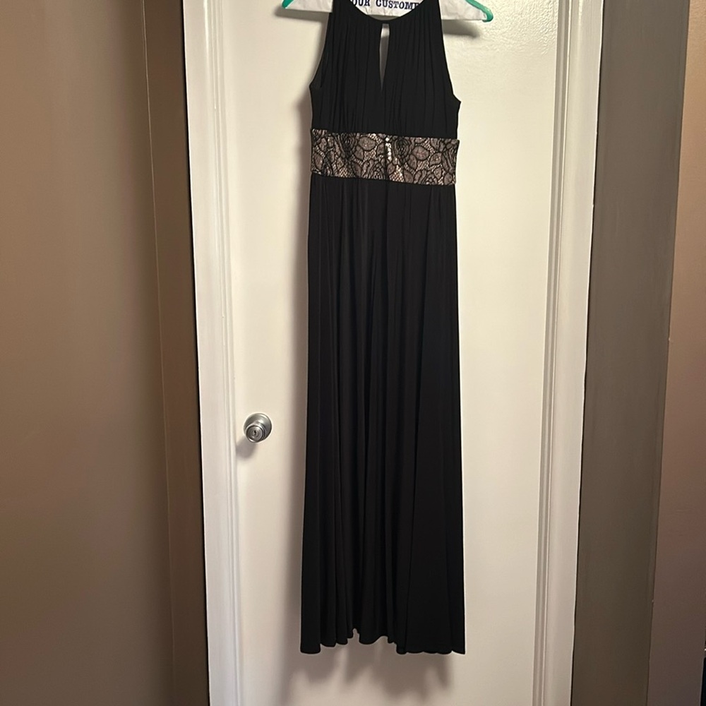 R&M Richards black floor length gown Size 10